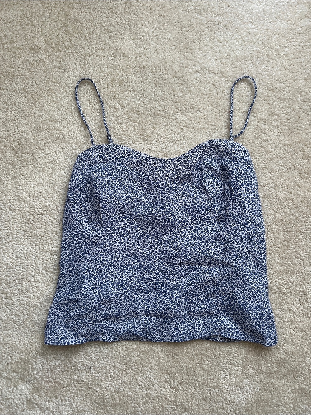 Abercrombie & Fitch Blue Floral Spaghetti-Strap Cami Top